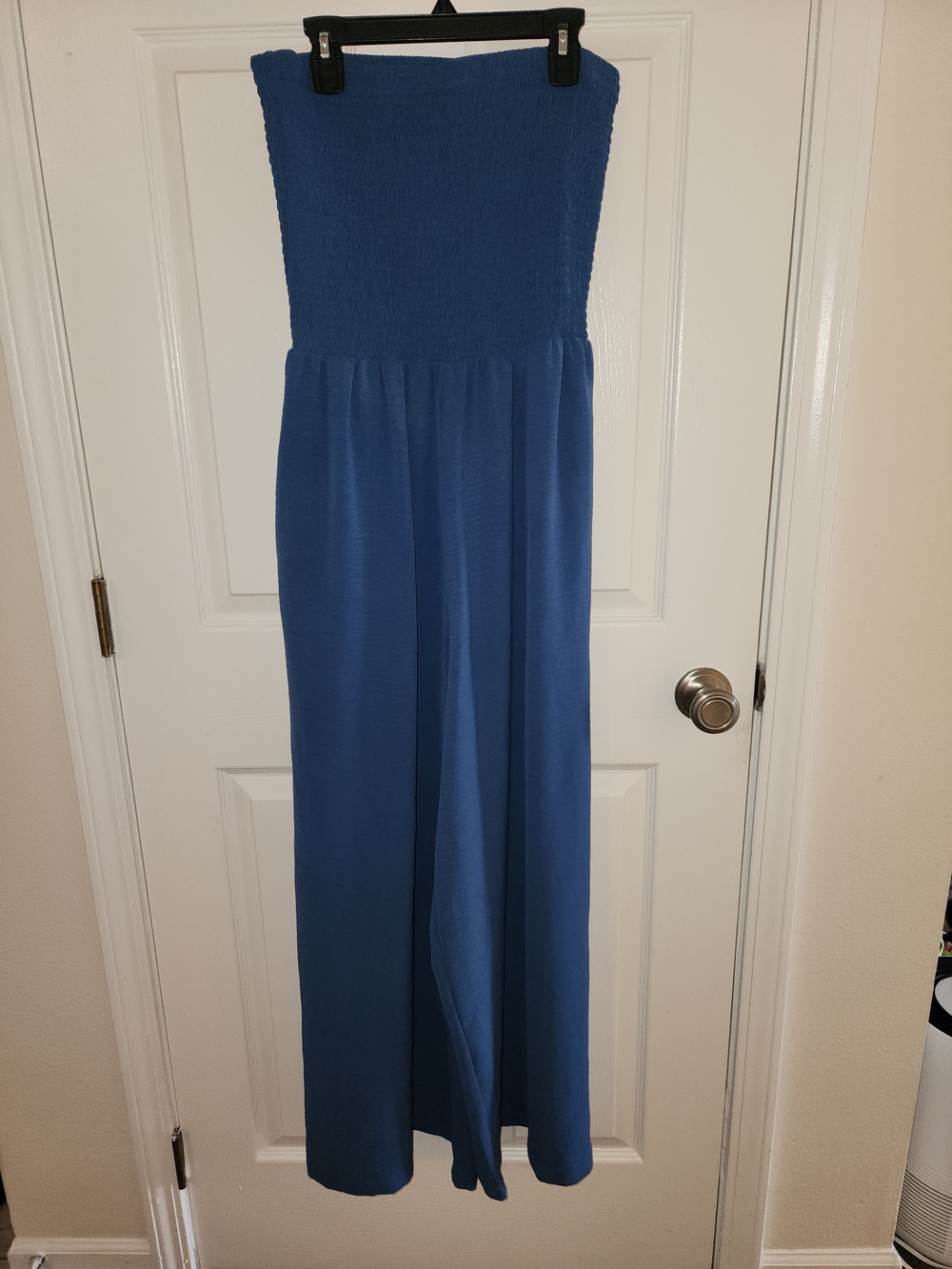 Blue Strapless Maxi Dress